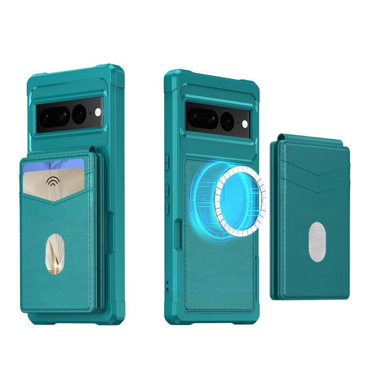 For Google Pixel 7a 2-in-1 RFID Wallet Magnetic MagSafe Leather Phone Case