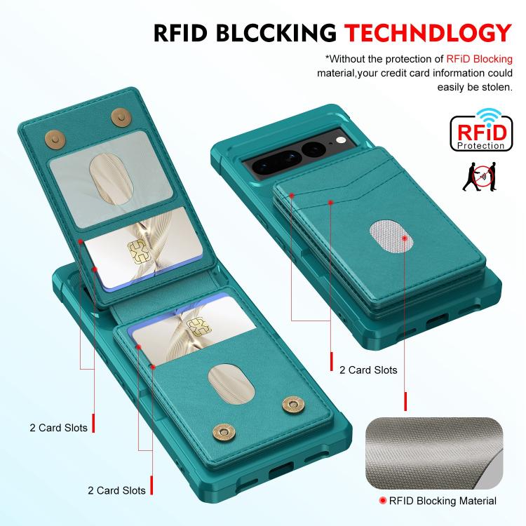 For Google Pixel 7a 2-in-1 RFID Wallet Magnetic MagSafe Leather Phone Case