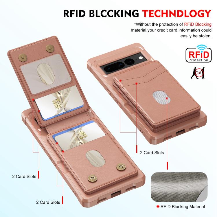 For Google Pixel 7a 2-in-1 RFID Wallet Magnetic MagSafe Leather Phone Case