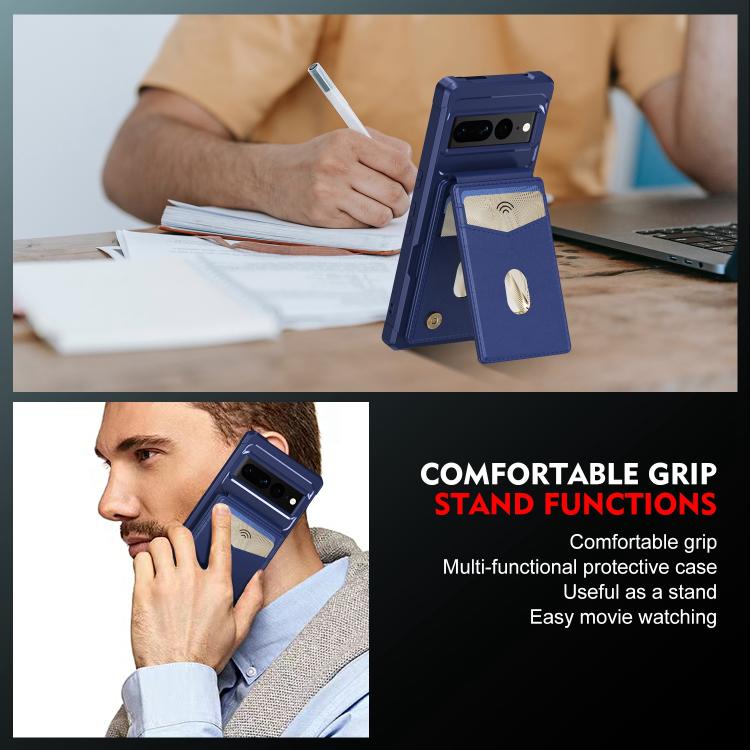 For Google Pixel 7 2-in-1 RFID Wallet Magnetic MagSafe Leather Phone Case