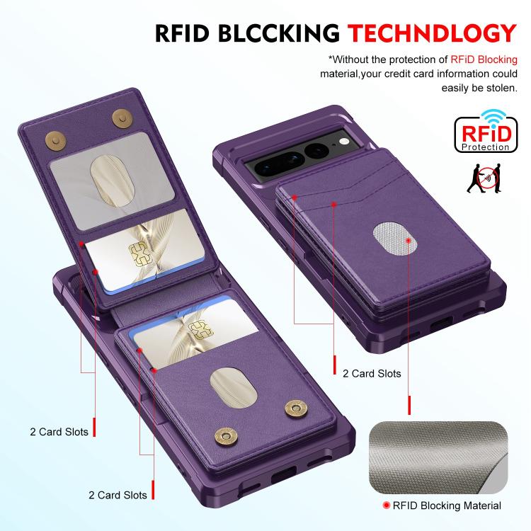 For Google Pixel 7 2-in-1 RFID Wallet Magnetic MagSafe Leather Phone Case