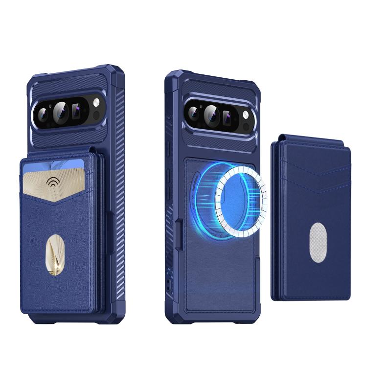 For Google Pixel 9 Pro XL 2-in-1 RFID Wallet Magnetic MagSafe Leather Phone Case