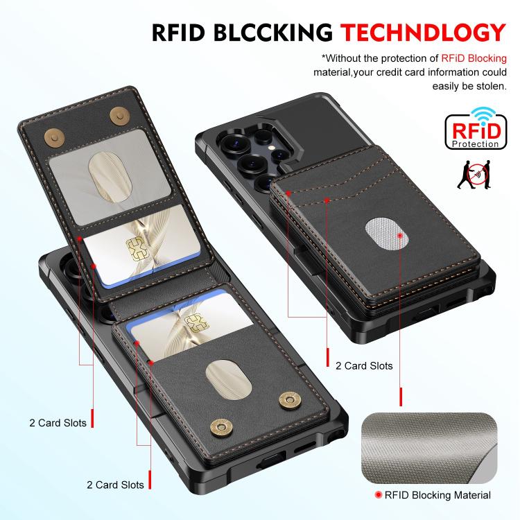 For Samsung Galaxy S22 Ultra 5G 2-in-1 Magnetic Wallet MagSafe Leather Back Phone Case