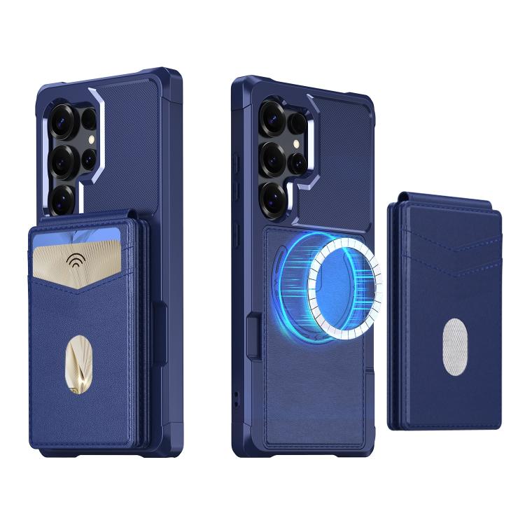 For Samsung Galaxy S22 Ultra 5G 2-in-1 Magnetic Wallet MagSafe Leather Back Phone Case