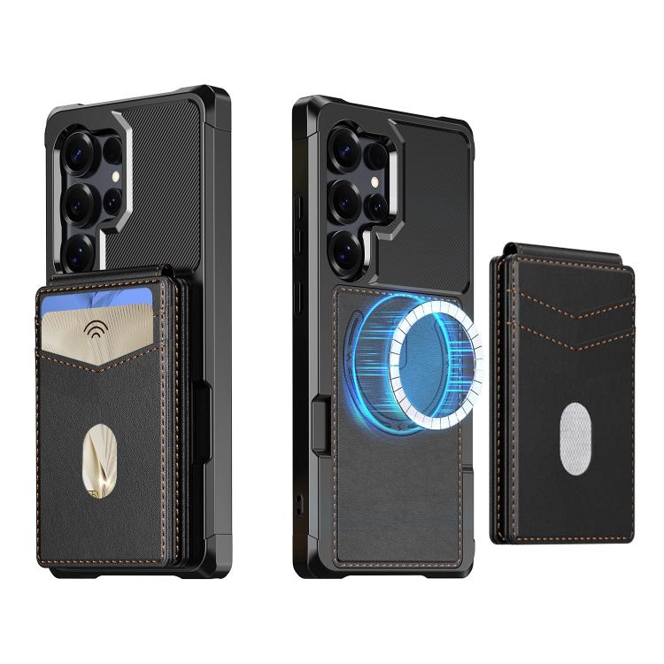 For Samsung Galaxy S23 Ultra 5G 2-in-1 Magnetic Wallet MagSafe Leather Back Phone Case