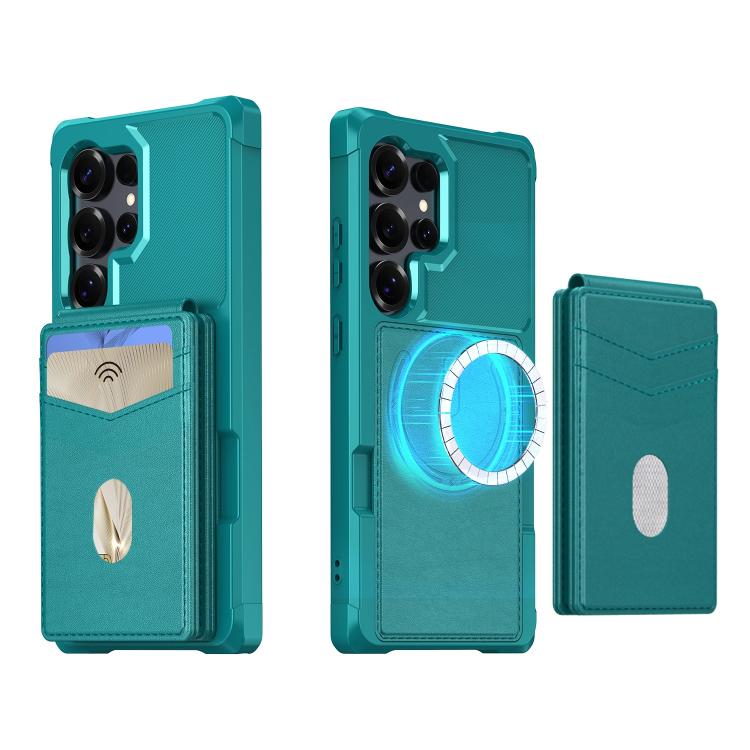 For Samsung Galaxy S23 Ultra 5G 2-in-1 Magnetic Wallet MagSafe Leather Back Phone Case