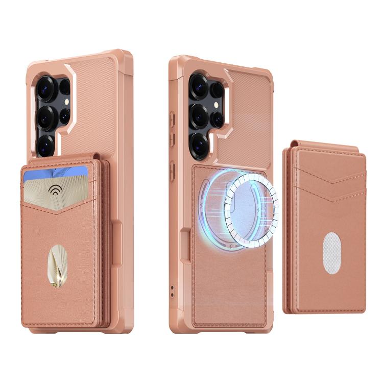 For Samsung Galaxy S23 Ultra 5G 2-in-1 Magnetic Wallet MagSafe Leather Back Phone Case