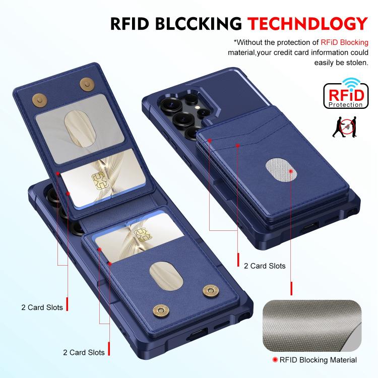 For Samsung Galaxy S24 Ultra 5G 2-in-1 Magnetic Wallet MagSafe Leather Back Phone Case