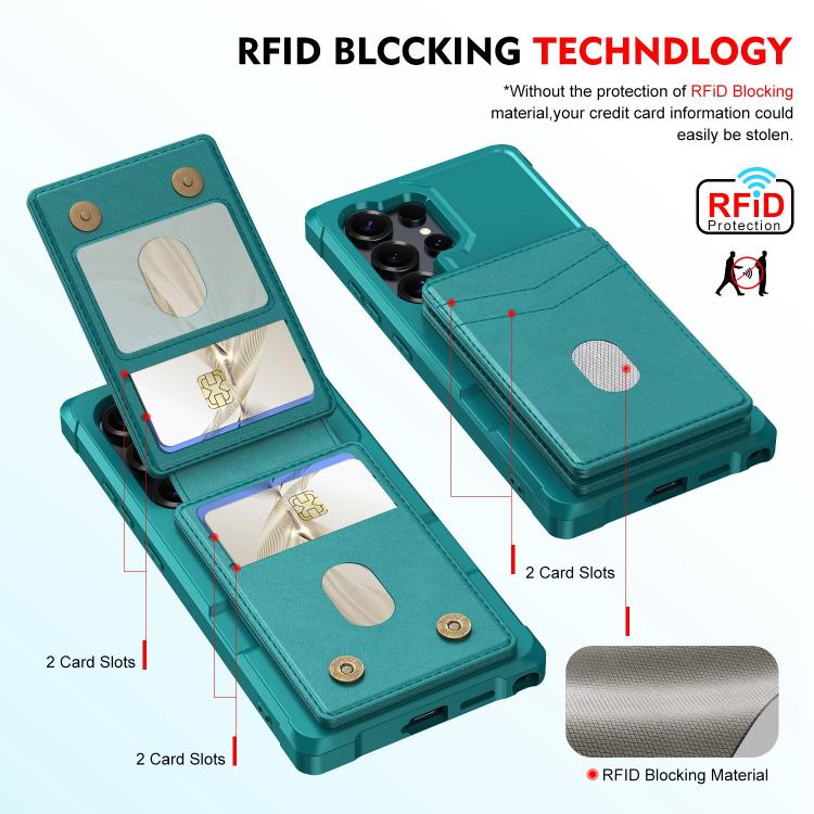 For Samsung Galaxy S24 Ultra 5G 2-in-1 Magnetic Wallet MagSafe Leather Back Phone Case
