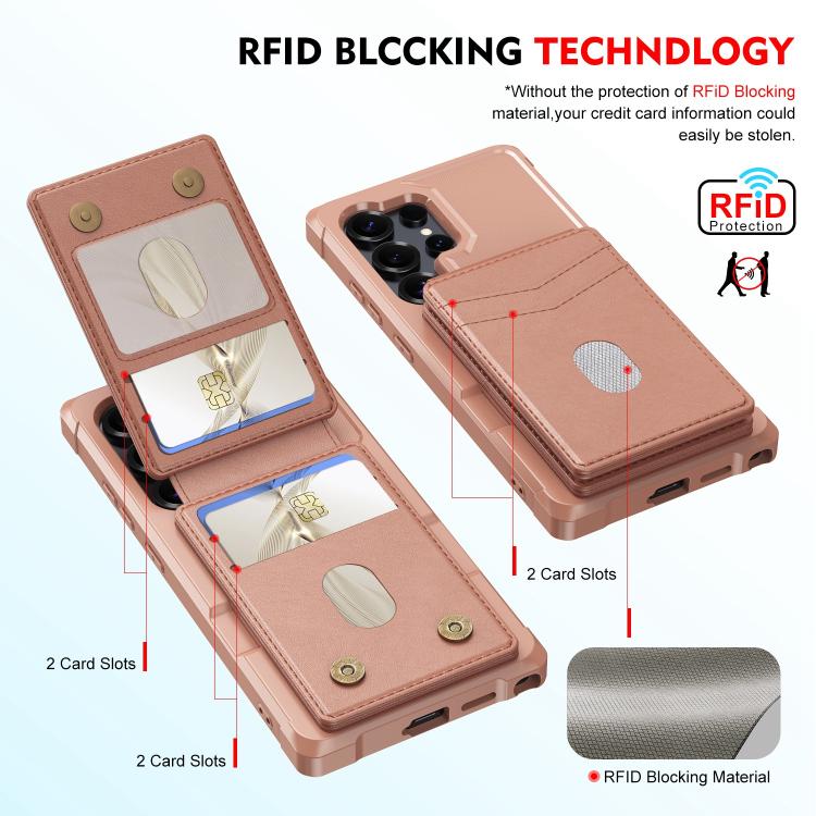 For Samsung Galaxy S24 Ultra 5G 2-in-1 Magnetic Wallet MagSafe Leather Back Phone Case