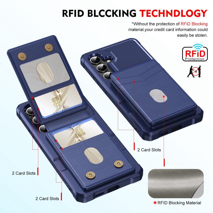 For Samsung Galaxy S25+ 5G 2-in-1 Magnetic Wallet MagSafe Leather Back Phone Case