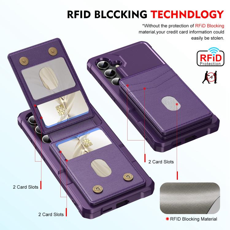 For Samsung Galaxy S25+ 5G 2-in-1 Magnetic Wallet MagSafe Leather Back Phone Case