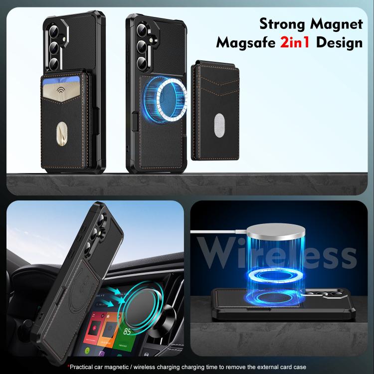 For Samsung Galaxy S24 5G 2-in-1 Magnetic Wallet MagSafe Leather Back Phone Case