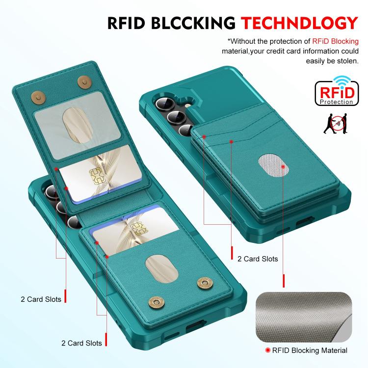 For Samsung Galaxy S24 5G 2-in-1 Magnetic Wallet MagSafe Leather Back Phone Case