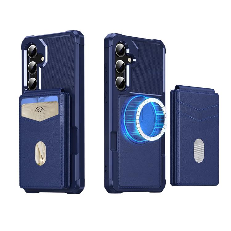 For Samsung Galaxy S24 FE 5G 2-in-1 Magnetic Wallet MagSafe Leather Back Phone Case