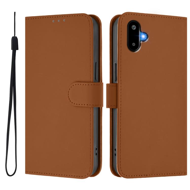 For Samsung Galaxy F06 5G / M06 5G Skin Feel Solid Color Leather Phone Case with Lanyard