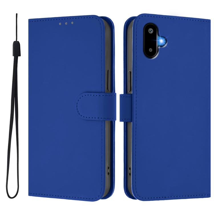 For Samsung Galaxy F06 5G / M06 5G Skin Feel Solid Color Leather Phone Case with Lanyard