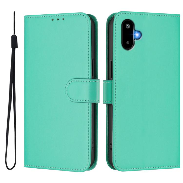 For Samsung Galaxy F06 5G / M06 5G Skin Feel Solid Color Leather Phone Case with Lanyard