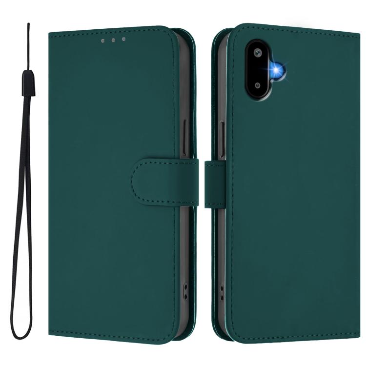 For Samsung Galaxy F06 5G / M06 5G Skin Feel Solid Color Leather Phone Case with Lanyard