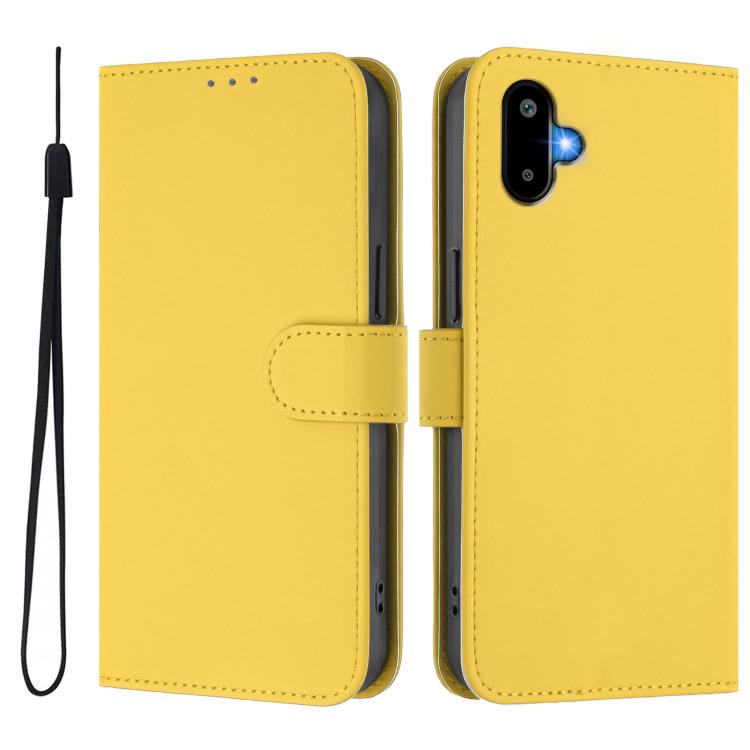 For Samsung Galaxy F06 5G / M06 5G Skin Feel Solid Color Leather Phone Case with Lanyard