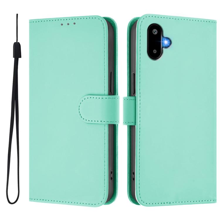 For Samsung Galaxy F06 5G / M06 5G Skin Feel Solid Color Leather Phone Case with Lanyard