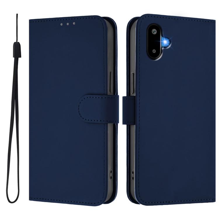 For Samsung Galaxy F06 5G / M06 5G Skin Feel Solid Color Leather Phone Case with Lanyard
