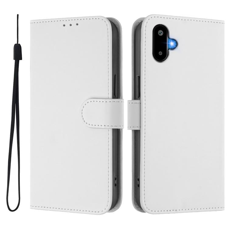 For Samsung Galaxy F06 5G / M06 5G Skin Feel Solid Color Leather Phone Case with Lanyard