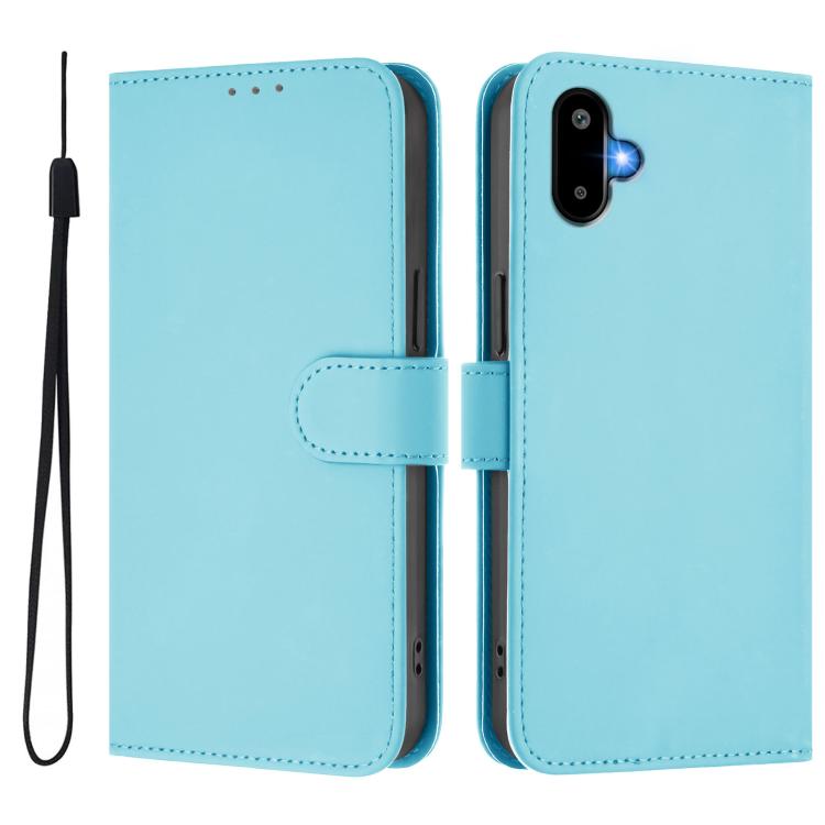 For Samsung Galaxy F06 5G / M06 5G Skin Feel Solid Color Leather Phone Case with Lanyard