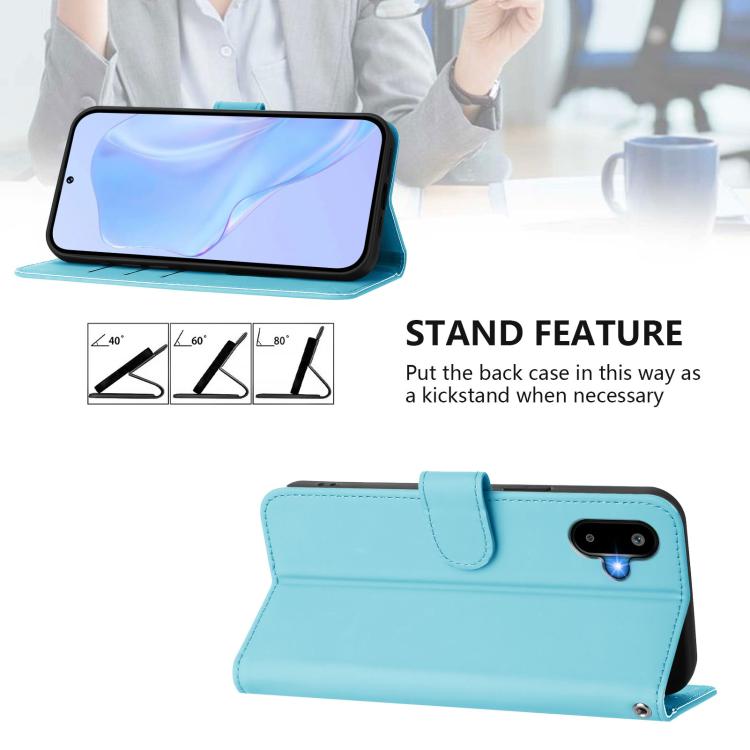 For Samsung Galaxy F06 5G / M06 5G Skin Feel Solid Color Leather Phone Case with Lanyard