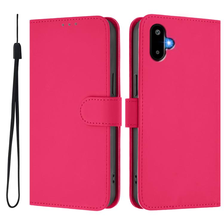 For Samsung Galaxy F06 5G / M06 5G Skin Feel Solid Color Leather Phone Case with Lanyard