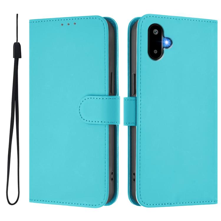 For Samsung Galaxy F06 5G / M06 5G Skin Feel Solid Color Leather Phone Case with Lanyard