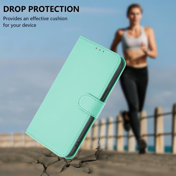 For Samsung Galaxy M56 5G Skin Feel Solid Color Leather Phone Case with Lanyard