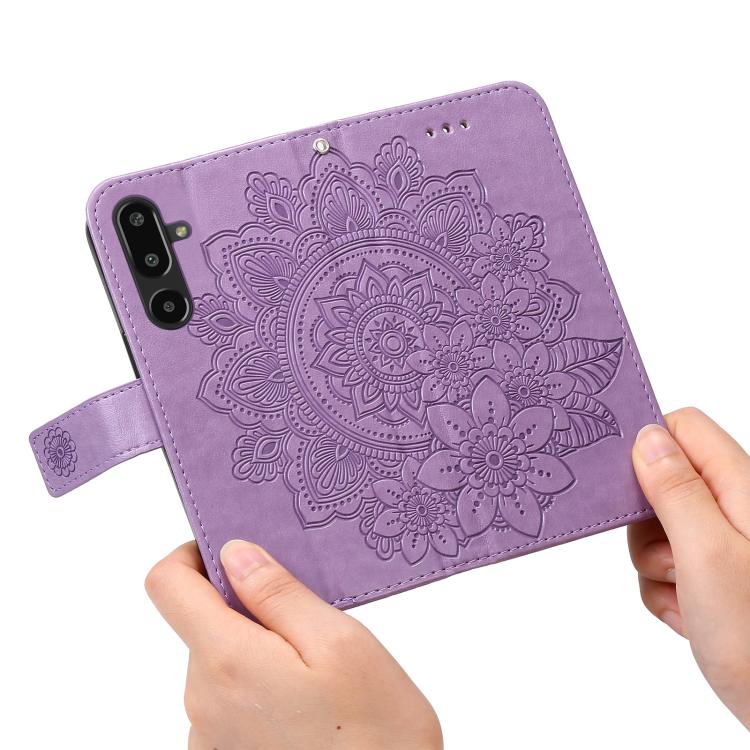 For Samsung Galaxy F16 5G / M16 5G Seven-petal Flowers Embossing Leather Phone Case