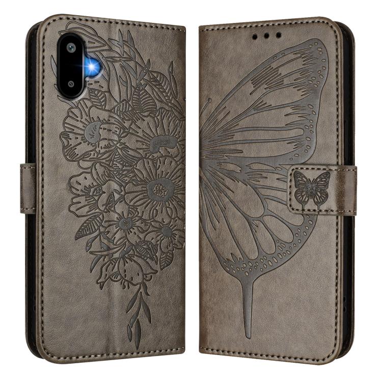 For Samsung Galaxy F06 5G / M06 5G Embossed Butterfly Leather Phone Case