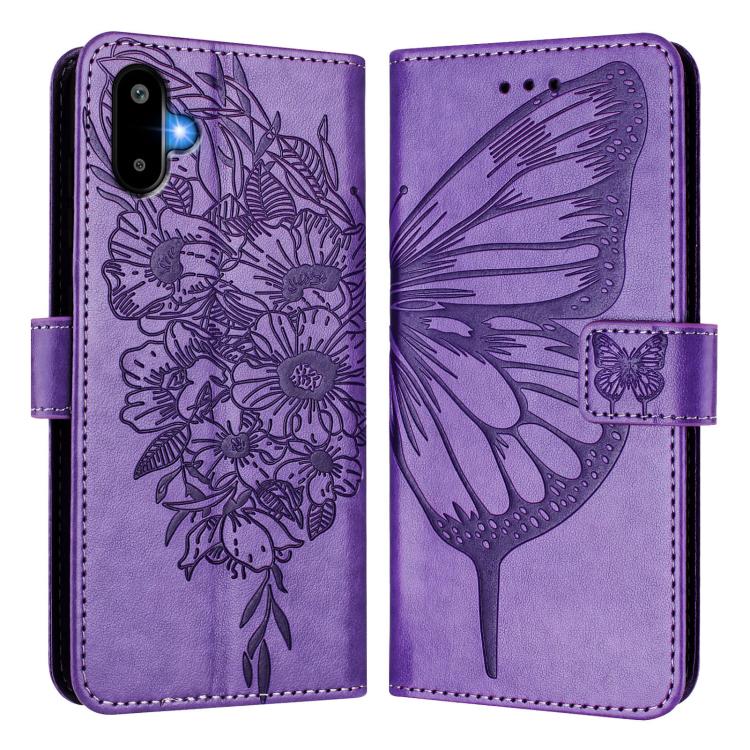For Samsung Galaxy F06 5G / M06 5G Embossed Butterfly Leather Phone Case