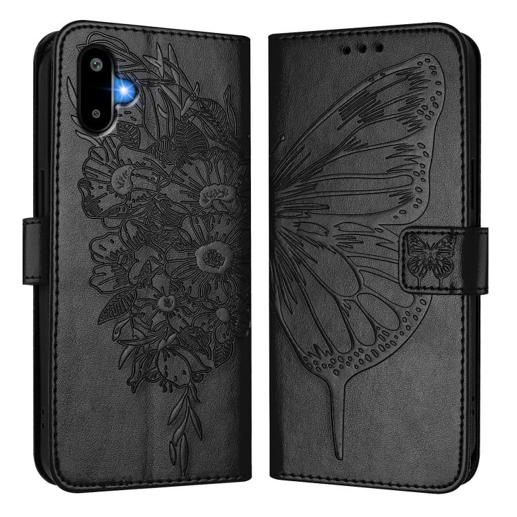 For Samsung Galaxy F06 5G / M06 5G Embossed Butterfly Leather Phone Case