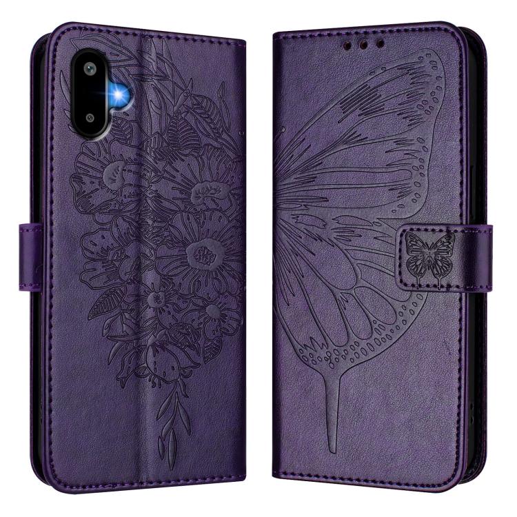 For Samsung Galaxy F06 5G / M06 5G Embossed Butterfly Leather Phone Case
