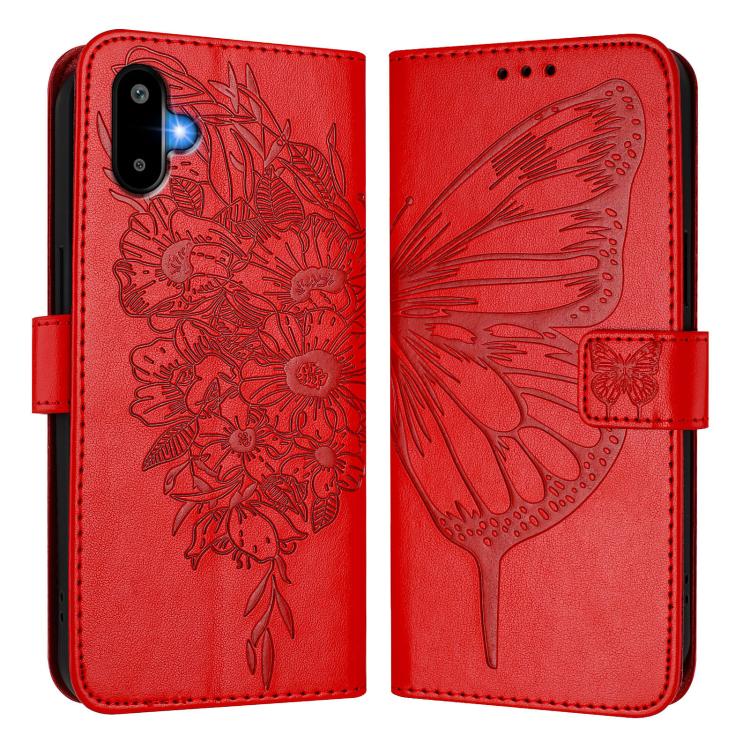 For Samsung Galaxy F06 5G / M06 5G Embossed Butterfly Leather Phone Case