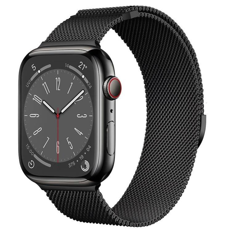 For Apple Watch 46mm / 49mm / 45mm / 44mm Kalebol Semi-circular Milanese Stainless Steel Strap