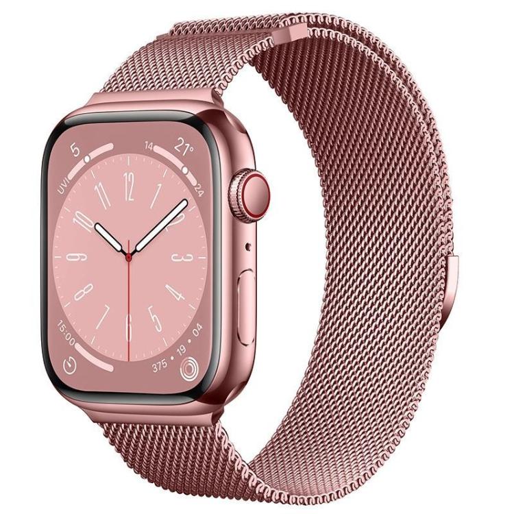 For Apple Watch 46mm / 49mm / 45mm / 44mm Kalebol Semi-circular Milanese Stainless Steel Strap