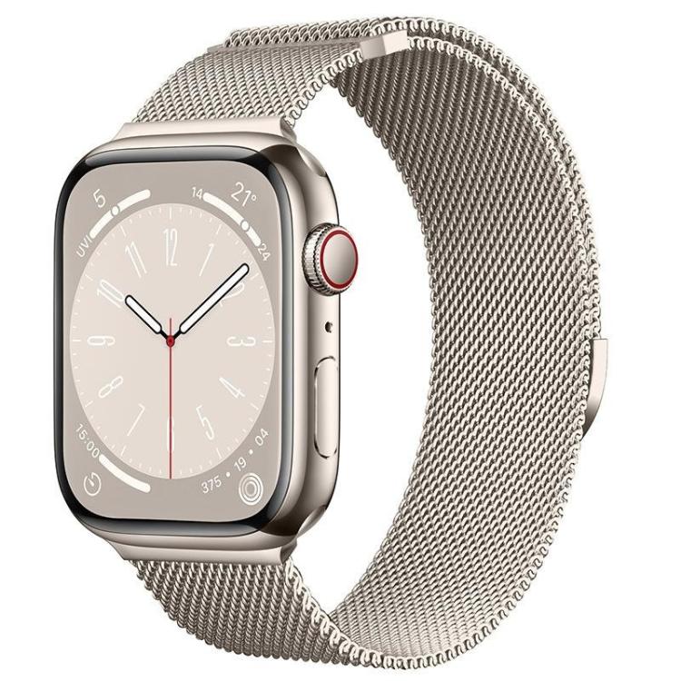 For Apple Watch 46mm / 49mm / 45mm / 44mm Kalebol Semi-circular Milanese Stainless Steel Strap