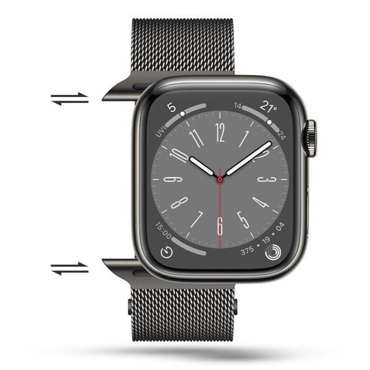 For Apple Watch 46mm / 49mm / 45mm / 44mm Kalebol Semi-circular Milanese Stainless Steel Strap