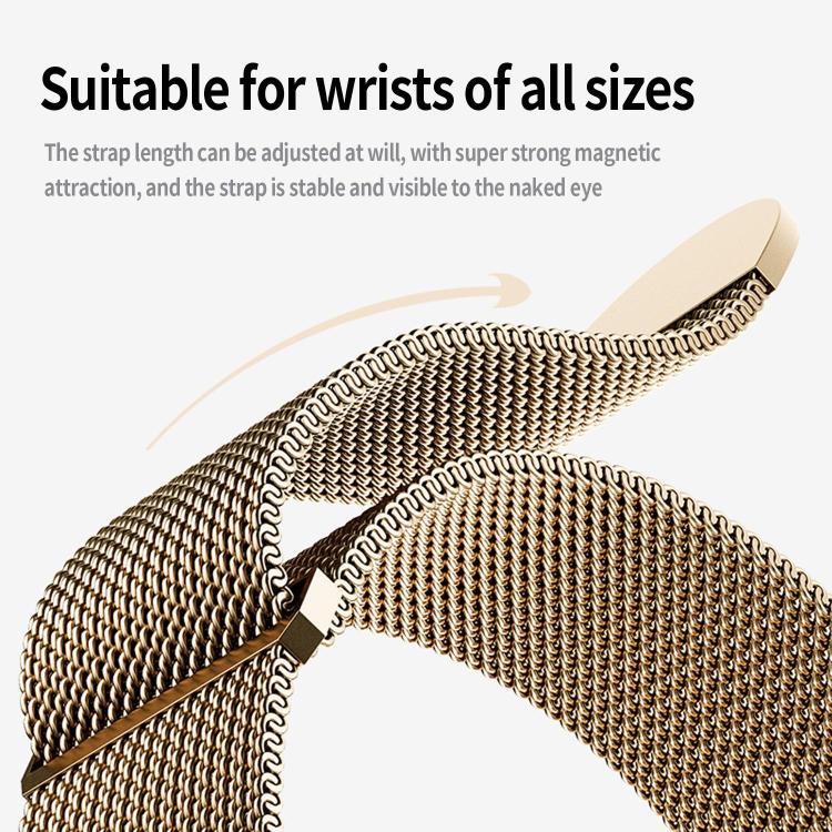 For Apple Watch 46mm / 49mm / 45mm / 44mm Kalebol Semi-circular Milanese Stainless Steel Strap