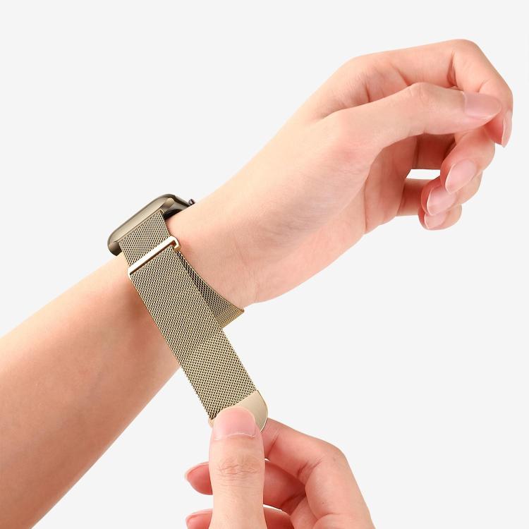 For Apple Watch 46mm / 49mm / 45mm / 44mm Kalebol Semi-circular Milanese Stainless Steel Strap