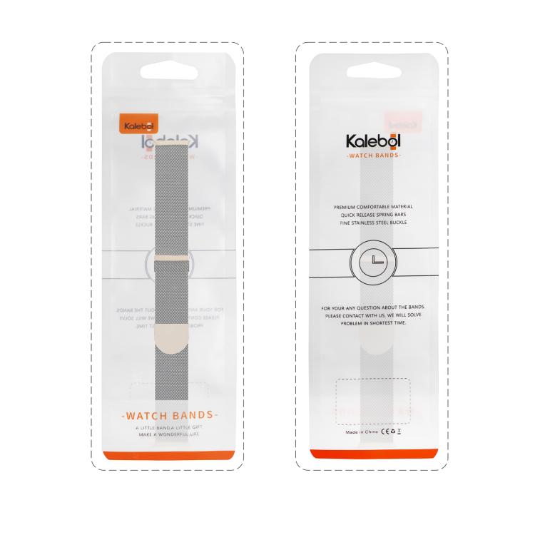 For Apple Watch 46mm / 49mm / 45mm / 44mm Kalebol Semi-circular Milanese Stainless Steel Strap