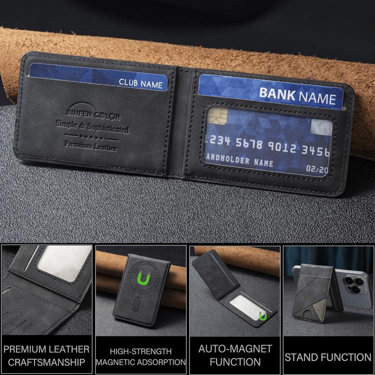Prismatic Leather Vertical Magnetic Wallet Card Bag Case
