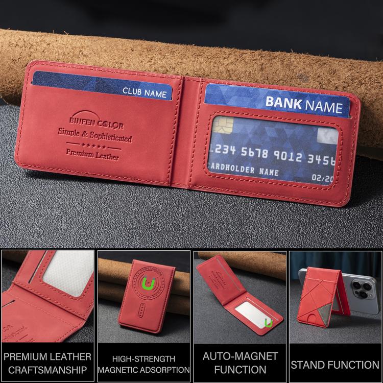 Prismatic Leather Vertical Magnetic Wallet Card Bag Case
