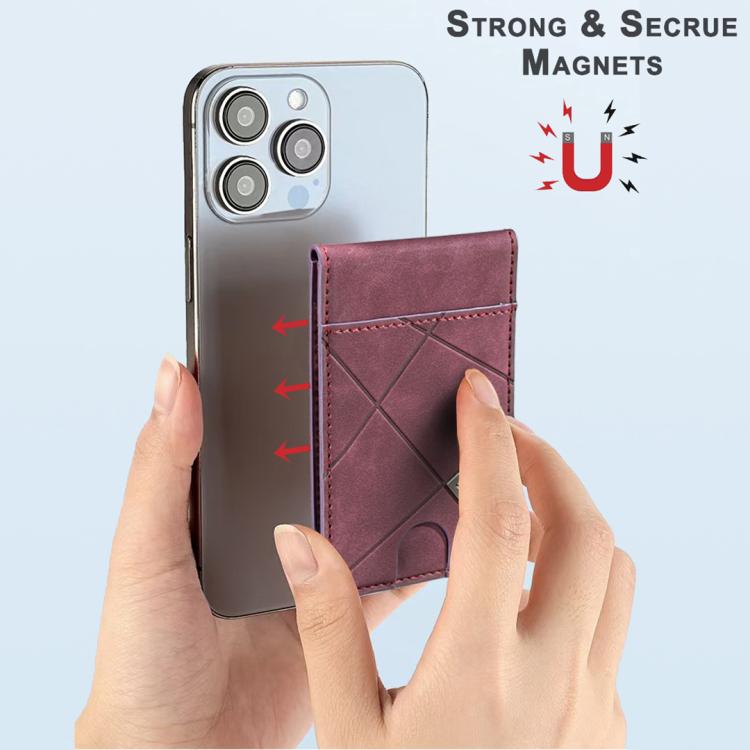 Prismatic Leather Vertical Magnetic Wallet Card Bag Case
