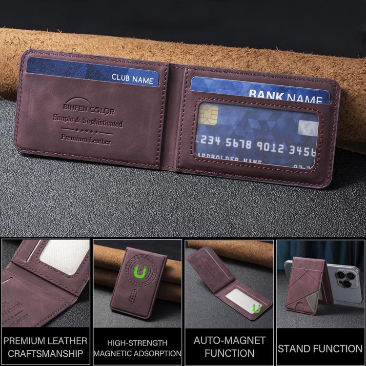 Prismatic Leather Vertical Magnetic Wallet Card Bag Case