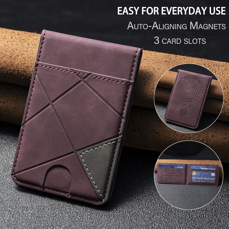 Prismatic Leather Vertical Magnetic Wallet Card Bag Case